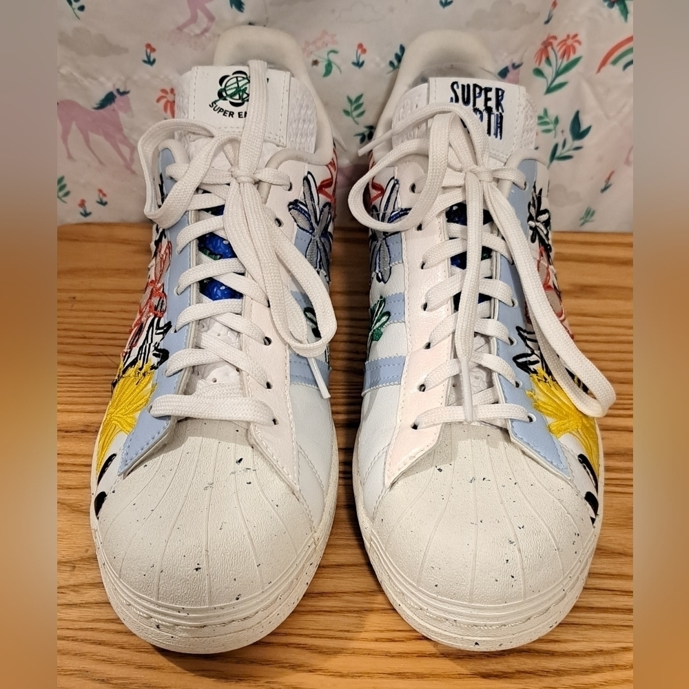 EUC Adidas Superstar Sean Wotherspoon SuperEarth Casual Athletic Sneaker SZ 9.5 - Picture 2 of 13